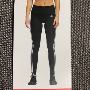 Adidas leggings tights climalite striped NWT